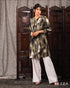 V-Neck Button Detail Knee-Length Top 62042